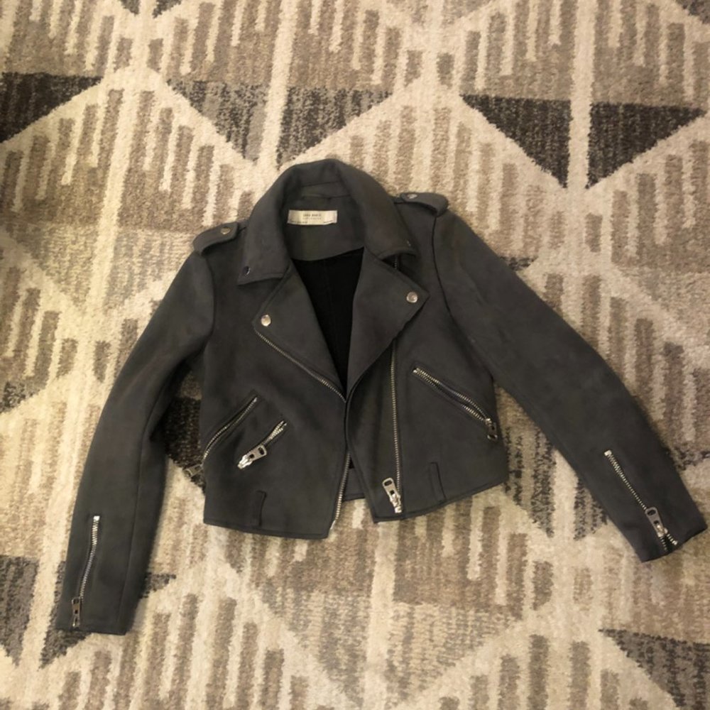 Zara suede moto jacket size xs